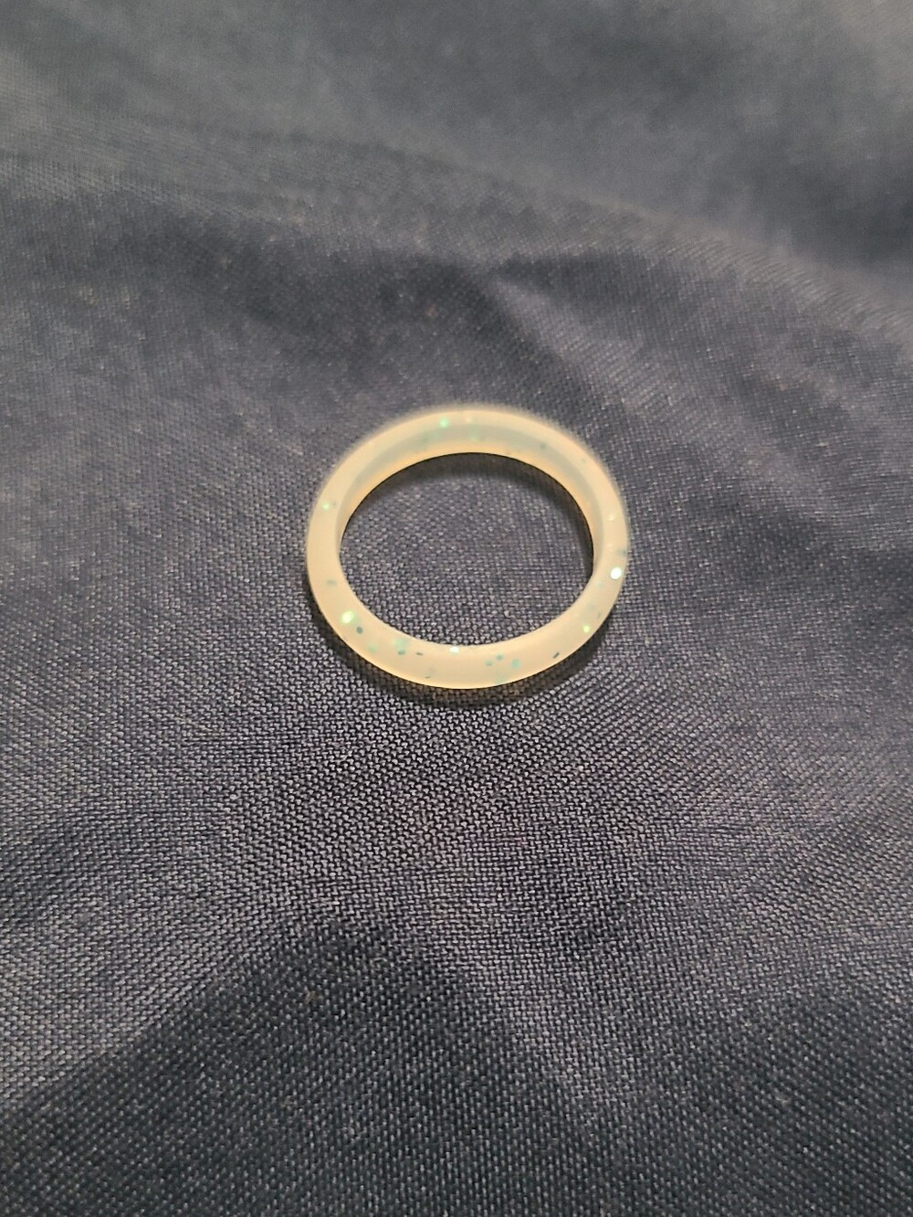 Clear Blue Glitter Silicone Ring sz 5.5